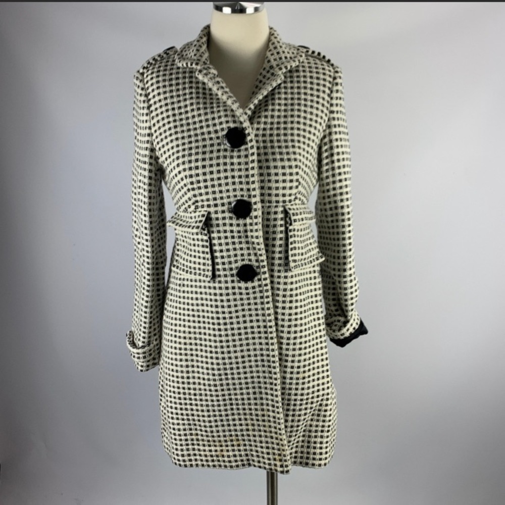 Banana Republic Small Coat Wool Blend Lined White